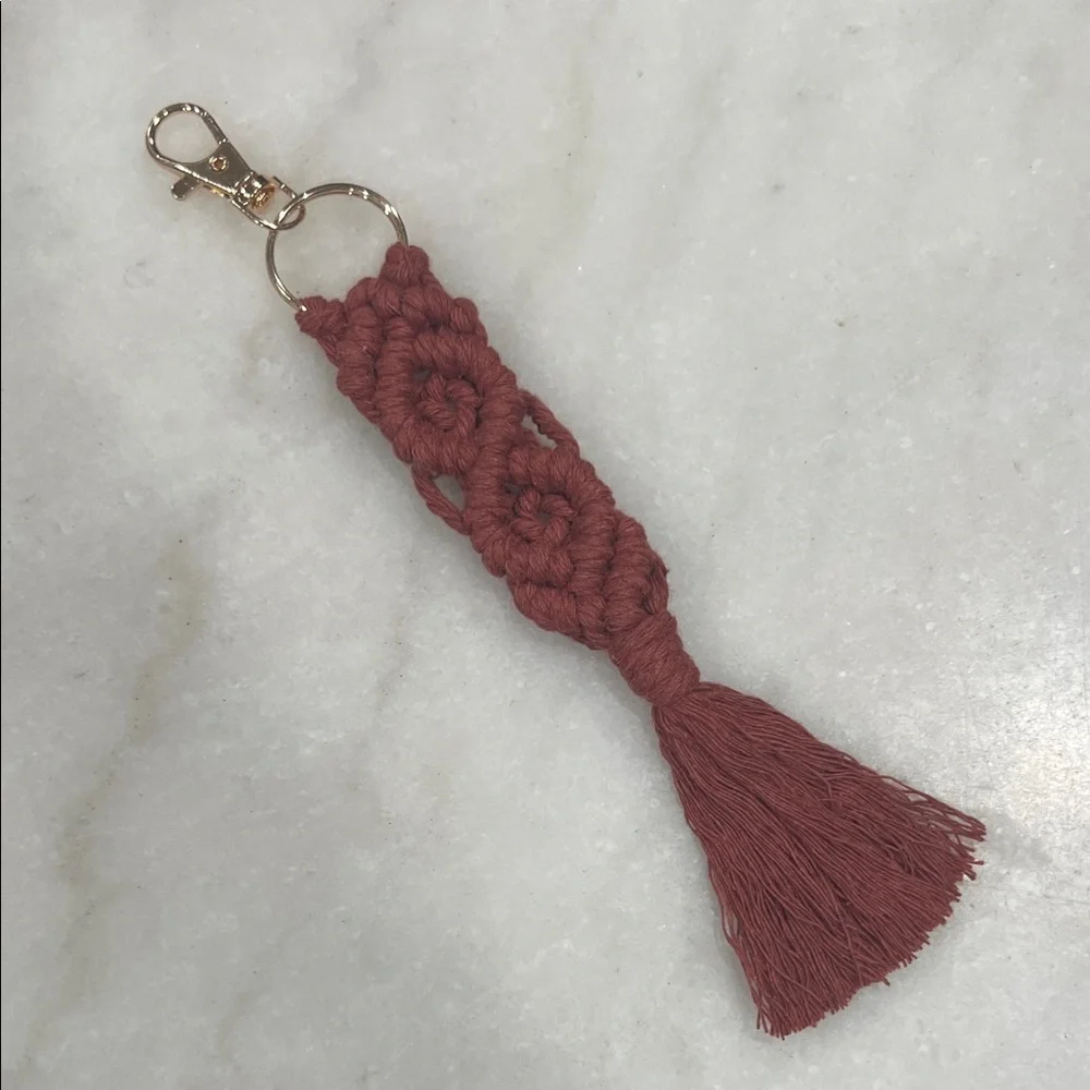 Elegant Macramé Keychain in Rust